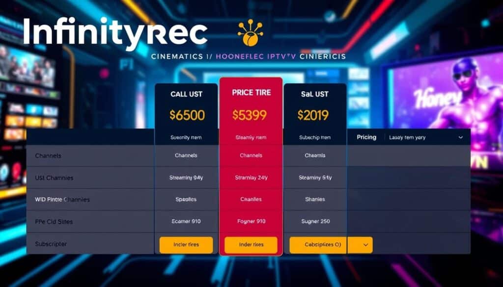 Infinityrec IPTV pricing structure